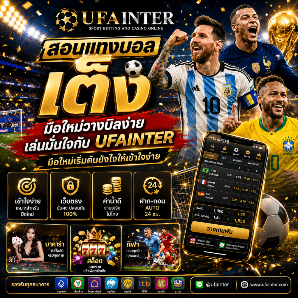 สอนแทงบอลเต็ง มือใหม่วางบิลง่าย เล่นมั่นใจกับ UFAINTER